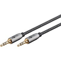 goobay Cable de conexión de audio Plus AUX 3,5mm estéreo negro/Plateado