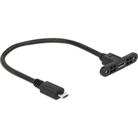 DeLOCK 85245 cable USB 0,25 m USB 2.0 Micro-USB B Negro negro, 0,25 m, Micro-USB B, Micro-USB B, USB 2.0, Macho/Hembra, Negro