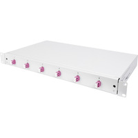 Digitus Caja de empalme de fibra óptica, 1U, equipada, LC, OM4, Caja de fíbra óptica gris