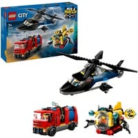 LEGO City Remix: Helicóptero, Camión de Bomberos y Submarino, Juegos de construcción Camión de Bomberos y Submarino, Juego de construcción, 7 año(s), Plástico, 874 pieza(s), 1,14 kg