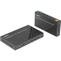 Lindy Extensor KVM HDBaseT 3.0 HDMI 4K60 y Tipo C Cat.6A 70m, Alargador de HDMI negro