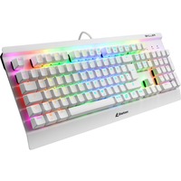 Sharkoon SKILLER SGK3 teclado USB QWERTZ Alemán Blanco, Teclado para gaming blanco, Completo (100%), USB, Interruptor mecánico, QWERTZ, LED RGB, Blanco