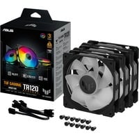 ASUS TUF Gaming TR120 ARGB Reverse Fan - Triple Pack Carcasa del ordenador Ventilador 12 cm Negro negro/Transparente, Ventilador, 12 cm, Negro