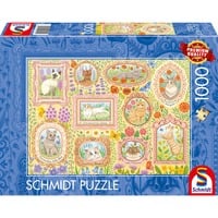 Schmidt Spiele Gatos nobles en esplendor floral, Puzzle 