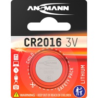 Ansmann CR 2016 Batería de un solo uso CR2016 Ión de litio plateado, Batería de un solo uso, CR2016, Ión de litio, 3 V, 1 pieza(s), Níquel