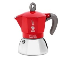 Bialetti Moka Induction 0,16 L Aluminio, Cafetera espresso rojo/Plateado, 0,16 L, Aluminio, Aluminio, Negro, Rojo