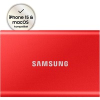 SAMSUNG Portable SSD T7 1 TB USB Tipo C 3.2 Gen 2 (3.1 Gen 2) Rojo, Unidad de estado sólido rojo, 1 TB, USB Tipo C, 3.2 Gen 2 (3.1 Gen 2), 1050 MB/s, Protección mediante contraseña, Rojo