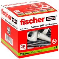 fischer EasyHook Lazo DuoPower 8x40, Pasador blanco