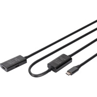 Digitus Cable de extensión USB 3.2 Gen 1 activo, conector USB-C > toma USB-C, Cable alargador negro