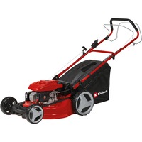 Einhell GC-PM 51/3 S HW-E Cortacésped de empuje a gasolina Gasolina Negro, Rojo rojo/Negro, Cortacésped de empuje a gasolina, 51 cm, 1 L, 70 L, Tracción en ruedas traseras, 4 rueda(s)