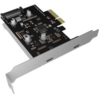 ICY BOX IB-PCI1902-C31 tarjeta y adaptador de interfaz Interno USB 3.2 Gen 2 (3.1 Gen 2), Controlador PCIe, USB 3.2 Gen 2 (3.1 Gen 2), PCI 3.0, SATA de 15 pines, Negro, Plata, China