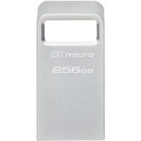 Kingston DataTraveler 256GB Micro 200MB/s Metal USB 3.2 Gen 1, Lápiz USB plateado, 256 GB, USB tipo A, 3.2 Gen 1 (3.1 Gen 1), 200 MB/s, Sin tapa, Plata