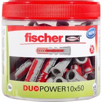 fischer DUOPOWER 10x50, Pasador gris claro/Rojo