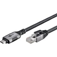 goobay Cable Ethernet USB-C 3.2 Gen2 conector > conector RJ-45, Adaptador de red negro/Plateado