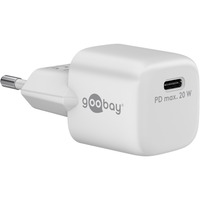 goobay Cargador rápido USB-C Nano, PD, GaN, 20 Watt blanco