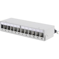 Digitus Panel de parcheo modular de escritorio, 12 puertos, apantallado, Patch Panel gris claro
