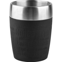 Emsa 514514 taza de viaje Negro, Termo negro/Acero fino, Negro, China, 87 mm, 94 mm, 112 mm, 204 g