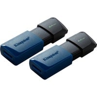 Kingston DataTraveler 64GB USB3.2 Gen 1 Exodia M (Negro + Azul) - 2 Pieces, Lápiz USB azul/Negro, 64 GB, USB tipo A, 3.2 Gen 1 (3.1 Gen 1), Deslizar, 20 g, Negro, Azul