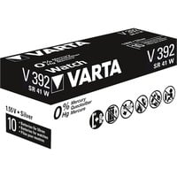 Varta SR41 W/V392 1BL Batería de un solo uso Óxido de plata plateado, Batería de un solo uso, SR41, Óxido de plata, 1,55 V, 1 pieza(s), 38 mAh