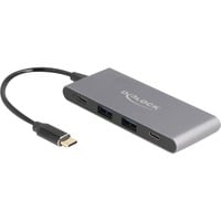 DeLOCK Hub USB Type-C™ de 4 puertos con 2 x USB Tipo-A y 2 x USB Type-C™ 10 Gbps gris