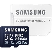Samsung MB-MY512S 512 GB MicroSDXC UHS-I, Tarjeta de memoria azul oscuro, 512 GB, MicroSDXC, UHS-I, 200 MB/s, 130 MB/s, Class 3 (U3)