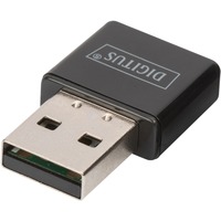 Digitus Miniadaptador Wireless USB 2.0, Adaptador Wi-Fi negro, Inalámbrico y alámbrico, USB, WLAN, Wi-Fi 4 (802.11n), 300 Mbit/s, Negro