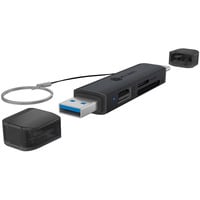 ICY BOX IB-CR203-CU3 lector de tarjeta USB 3.2 Gen 1 (3.1 Gen 1) Type-A/Type-C Negro, Lector de tarjetas negro, MicroSD (TransFlash), MicroSDHC, MicroSDXC, SD, SDXC, Negro, 5000 Mbit/s, Aluminio, 2 TB, USB 3.2 Gen 1 (3.1 Gen 1) Type-A/Type-C