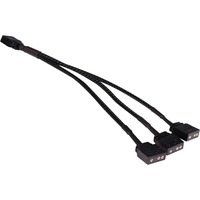 Alphacool Divisor en Y aRGB 3 pines a 3x 3 pines, 15 cm, Cable Y negro