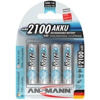 Ansmann 5035052 pila doméstica AA / HR6 Níquel-metal hidruro (NiMH), Batería plateado, AA / HR6, Níquel-metal hidruro (NiMH), 1,2 V, 2100 mAh, Plata