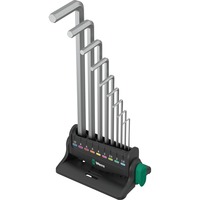 Wera Juego de llaves hexagonales angulares Hex-Plus 8, 9 piezas, Destornillador cromado