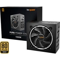 be quiet! Pure Power 12 M unidad de fuente de alimentación 1000 W 20+4 pin ATX ATX Negro, Fuente de alimentación de PC negro, 1000 W, 100 - 240 V, 1050 W, 50 - 60 Hz, 12 / 6 A, Activo