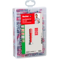 fischer Caja Meister DUOPOWER, Pasador gris claro/Rojo