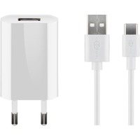 goobay Kit de carga USB-C 5 vatios, Cargador blanco