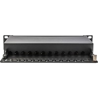 Digitus Panel de parcheo 10" DN-91612S-EA, 12 puertos, Cat.6a, Patch Panel negro