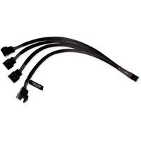 Alphacool Divisor en Y de cable 4 pines a 4x 4 pines PWM, 30 cm, Cable Y negro