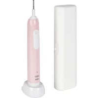 Braun Pro 1 Cross Action Pink con estuche de viaje, Cepillo de dientes eléctrico rosa neón