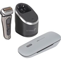 Braun Series 9 Pro+ 9575cc Wet & Dry Máquina de afeitar de láminas Recortadora Metálico plateado/Negro, Máquina de afeitar de láminas, Metálico, Batería, Ión de litio, 90 min, Caja