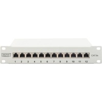 Digitus Panel de parcheo 10" DN-91612S-EA-G, 12 puertos, Cat.6a, Patch Panel gris