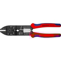 KNIPEX 97 21 215 alicate Herramienta para prensar, Crimpadora rojo/Azul, Herramienta para prensar, Acero, De plástico, Azul/Rojo, 23 cm, 224 g