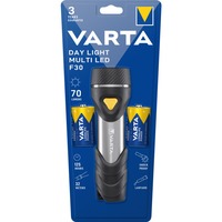 Varta Day Light Multi LED F30 Negro, Plata, Amarillo Linterna de mano Linterna de mano, Negro, Plata, Amarillo, ABS sintéticos, Aluminio, Caucho, LED, 14 lámpara(s), 70 lm