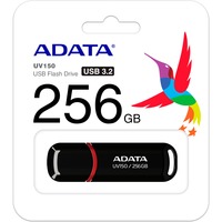 ADATA UV150 unidad flash USB 256 GB USB tipo A 3.2 Gen 1 (3.1 Gen 1) Negro, Lápiz USB negro/Rojo, 256 GB, USB tipo A, 3.2 Gen 1 (3.1 Gen 1), 100 MB/s, Tapa, Negro