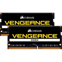 Corsair Vengeance CMSX32GX4M2A2400C16 módulo de memoria 32 GB 2 x 16 GB DDR4 2400 MHz, Memoria RAM negro, 32 GB, 2 x 16 GB, DDR4, 2400 MHz, 260-pin SO-DIMM, Negro