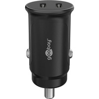 goobay Cargador rápido para coche Dual USB-C 30 vatios, PD negro