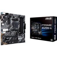ASUS PRIME A520M-A II/CSM AMD A520 Zócalo AM4 micro ATX, Placa base negro/Gris, AMD, Zócalo AM4, AMD Ryzen™ 3, AMD Ryzen™ 5, DDR4-SDRAM, 128 GB, DIMM