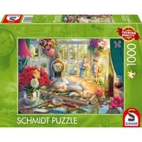 Schmidt Spiele Hora de rompecabezas con gato, Puzzle 