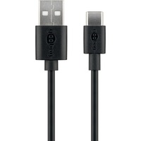 goobay 45735 cable USB 1 m USB 2.0 USB A USB C Negro negro, 1 m, USB A, USB C, USB 2.0, 480 Mbit/s, Negro