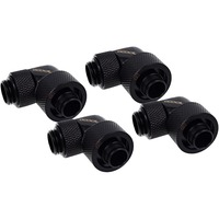 Alphacool Pico de hielo 16/10mm conector roscado giratorio 90° G1/4, Conexión negro