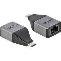 DeLOCK 64118 adaptador y tarjeta de red Ethernet 1000 Mbit/s gris/Negro, Alámbrico, USB Tipo C, Ethernet, 1000 Mbit/s, Gris