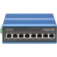 Digitus DN-651121 switch Gigabit Ethernet (10/100/1000) Energía sobre Ethernet (PoE) Negro, Azul, Interruptor/Conmutador Gigabit Ethernet (10/100/1000), Energía sobre Ethernet (PoE), Montaje de pared