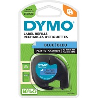 Dymo S0721650 cinta para impresora de etiquetas Negro sobre azul, Cinta de escritura Negro sobre azul, Poliéster, Bélgica, DYMO, LetraTag 100T, LetraTag 100H, 1,2 cm